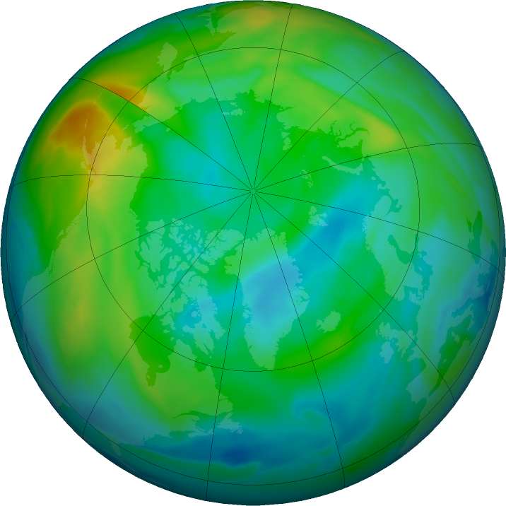 Arctic ozone map for 10 November 2021
